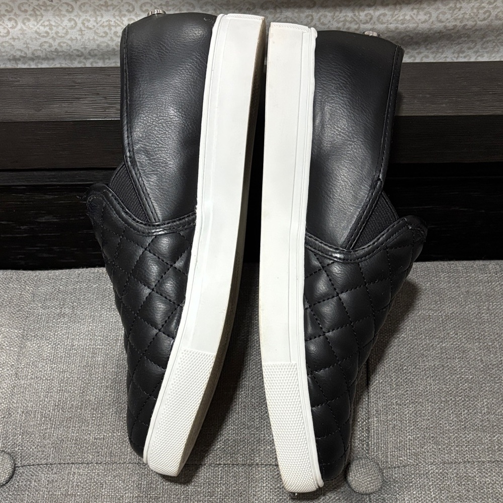 Steve Madden Black Quilted slip on sneakers 9 - Picture 2 of 5